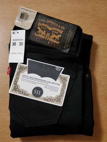 New Mens Black Levis 511 Skateboarding Collection Jeans Sz:30x30 Slim Fit |  eBay
