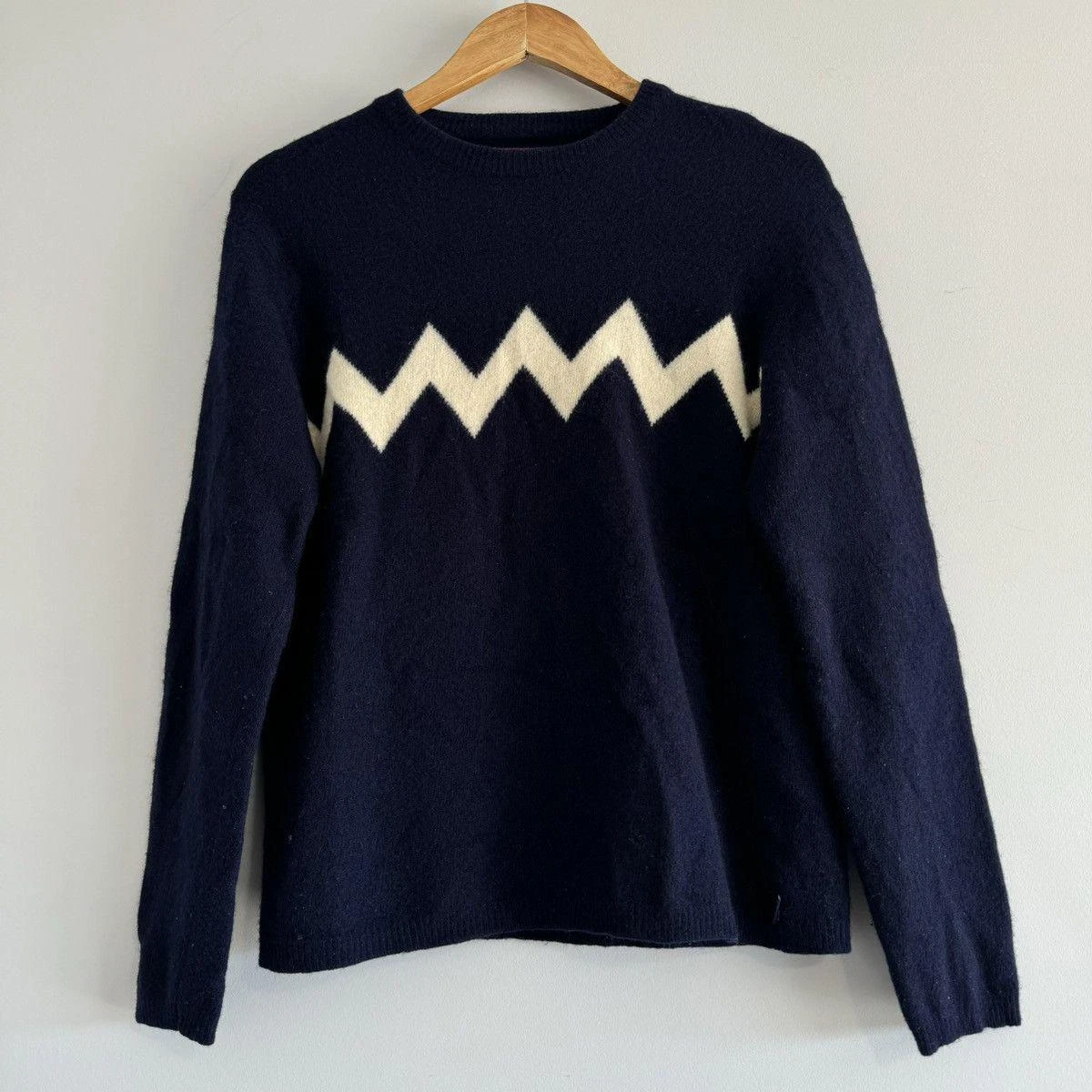 Pull tricoté laine marron Charlie Supreme 2003 bleu marine grand