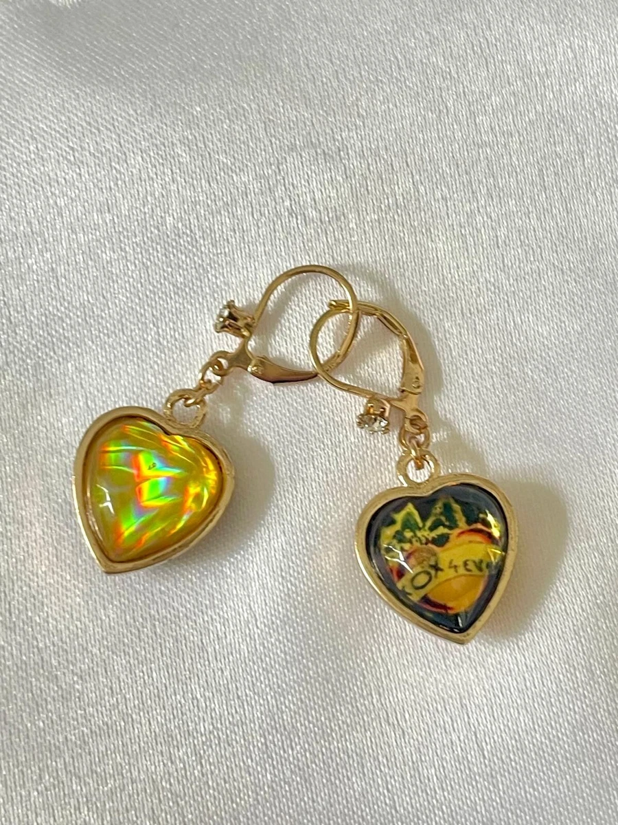 Boucles D'oreilles Clips Yves Saint Laurent Signées N°102 - Strass Doré, Métal Doré, Occasion Très Bon état