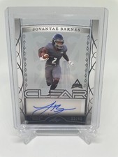 JOVANTAE BARNES 2022 LEAF TRINITY FOOTBALL CLEAR ROOKIE AUTO /49