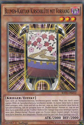 Yu-Gi-Oh RATE-DE012 Blumen Kartian Kirschblüte Mit Vorhang 1 Aufl. Common NM