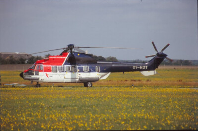 Dia OY-HDT Aerospatiale AS 332L Super Puma CHC Helicopter 35mm unger. O123-8-4