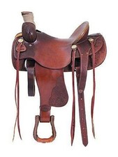 Leather Wade Tree A Fork Western Roping Ranch Horse Saddle Tack Set 10"-18" Seat