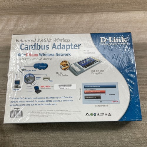 BRAND NEW D-link AirPro 2.4GHz Wireless Adapter Cardbus DWL-650 - Picture 3 of 4