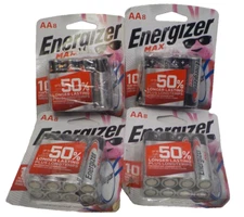 4 pcks Energizer Max AA Batteries Alkaline 8 Count Tested: full power EXP. 12/31