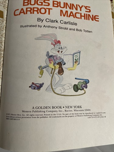 Little Golden Book Bugs Bunny Carrot Machine Pioneer. Looney Tunes Junk Journal - Picture 3 of 4