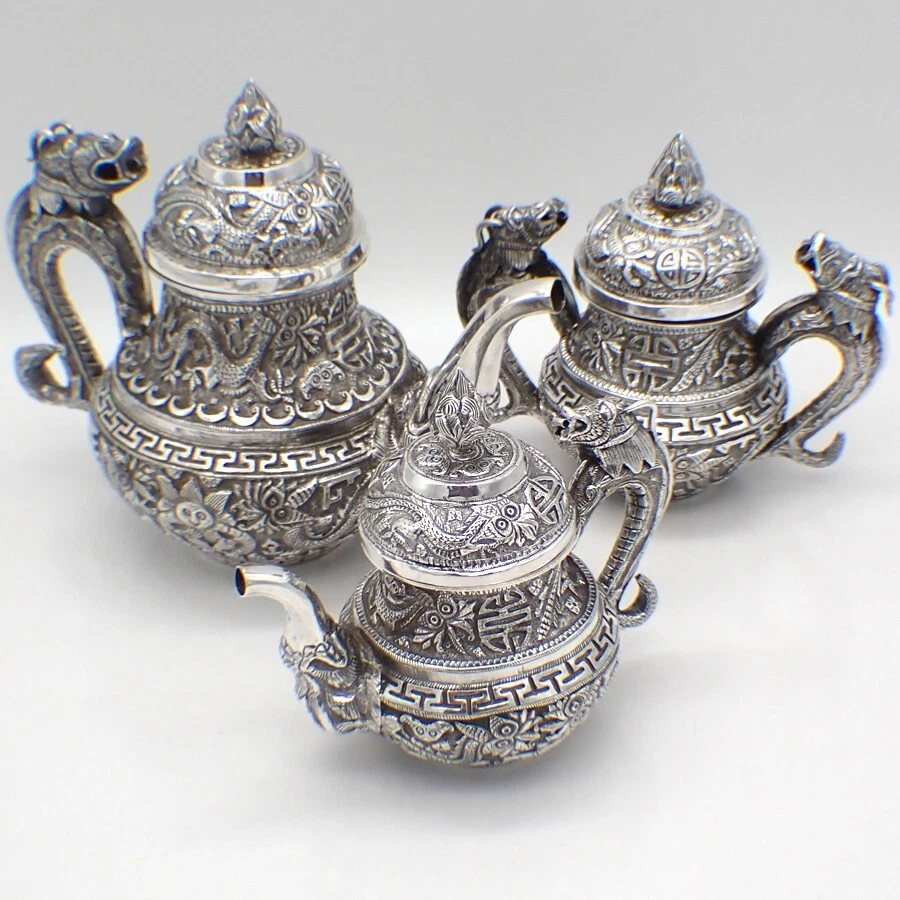 Tea/Coffee Set Antique Asian Silver for sale | eBay