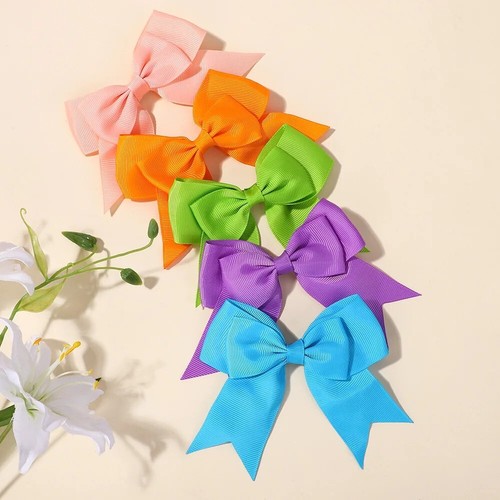 40pcs Cute Random Color Baby Hair Clips Ribbon Bow Bows Hairpin Barrettes - Picture 3 of 16