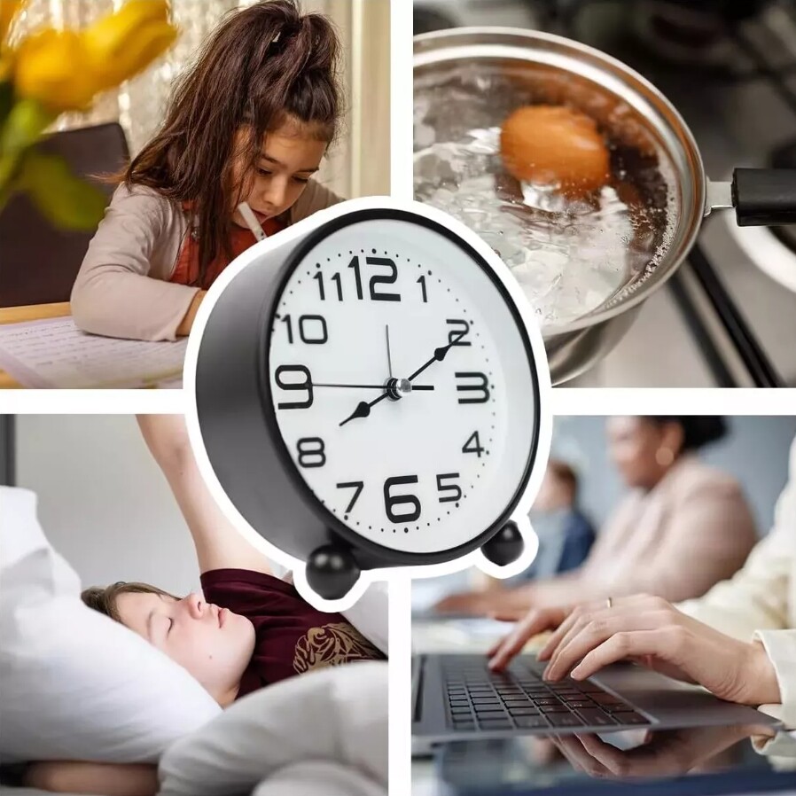 Alarm Clocks Bedside Silent Non Ticking Table Clock With Large Display