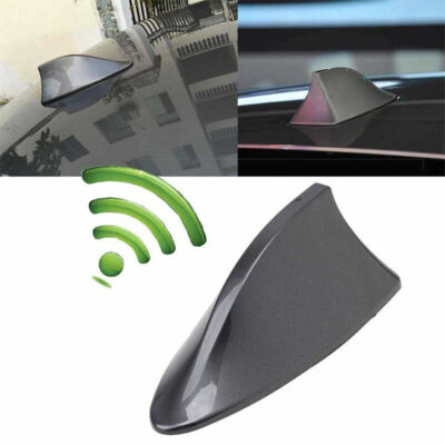 Universal Auto Shark Hai Antenne Haifischflosse AM/FM Radio Hochglanz in Grau