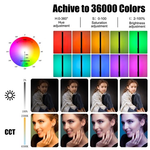 LUXCEO P400 10W RGB LED Video Light Tube Handheld Photography Lighting Remote - Picture 6 of 7