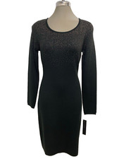 MARC NEW YORK Easy Cosy Fit Black / Gold Women's Sweater Dress NWT size XS