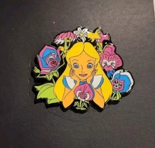 Loungefly Disney Alice In Wonderland Floral Friends Wild Flowers Bright Pin NEW