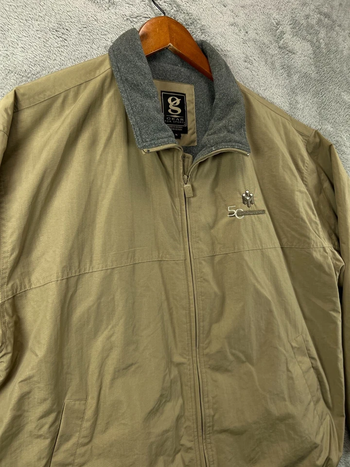Chaqueta de bombardero Gear For Sports para hombre XL marrón lona softshell forrada de vellón 50 años Foto 2 de 4