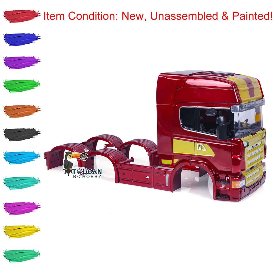 RC Car Body Shell High-roof Cabin for 6x6 6x4 1/14 Remote Control Tractor Truck - Image 4 of 4