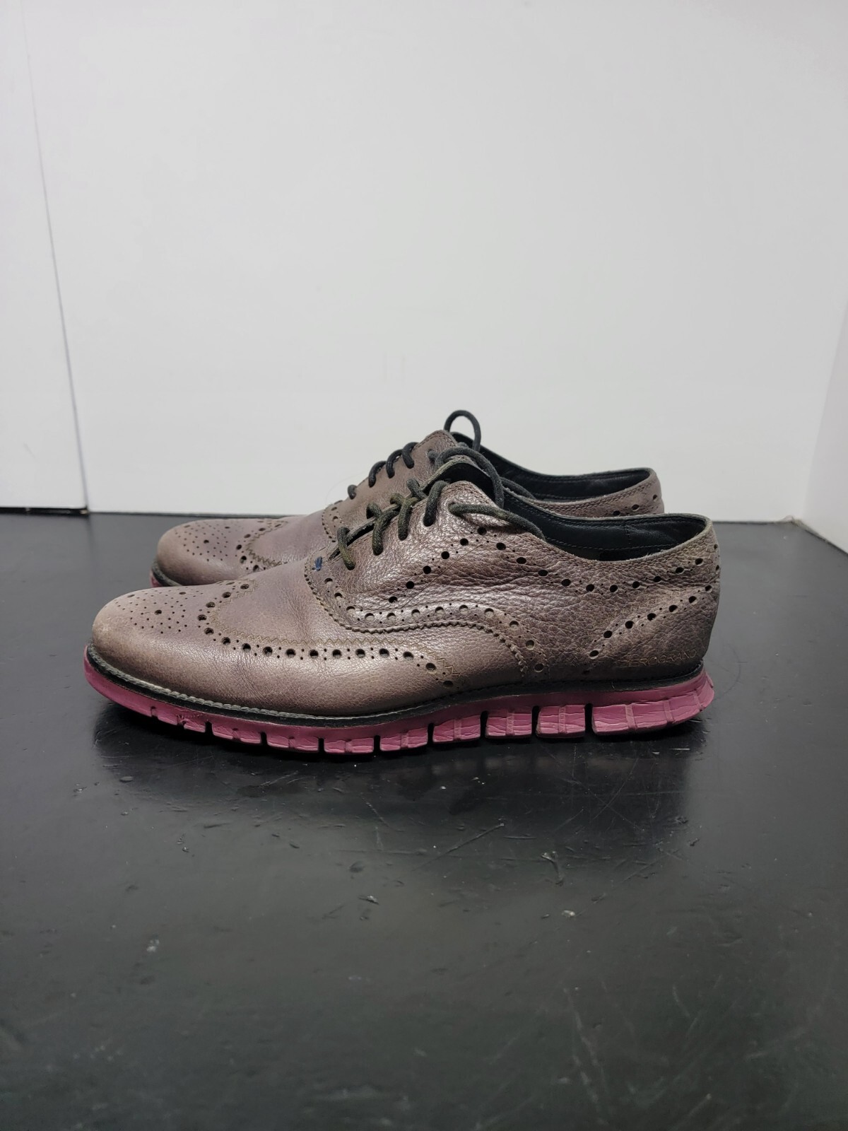 SAOLA Scarpe Oxford Cole Haan Zero Grand da uomo 10M marrone viola da uomo punta ala C20029