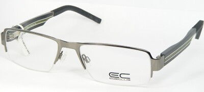 EYECLUB 71344 1 SHINY SILVER METALLIC EYEGLASSES GLASSES FRAME 55-18-140mm