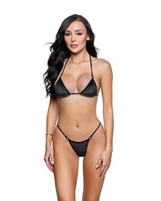 Roma Sparkle Velvet Ring Bikini Set Swimwear Dancewear One Size Black
