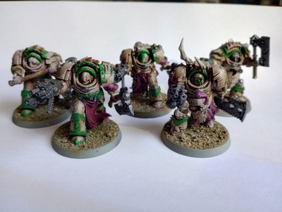 Warhammer 40K Death Guard Blightlord Terminators Miniatures Painted (x5)