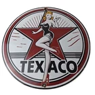 Vintage Texaco Gasoline Sign - Gas Service Station Pump Porcelain Sign