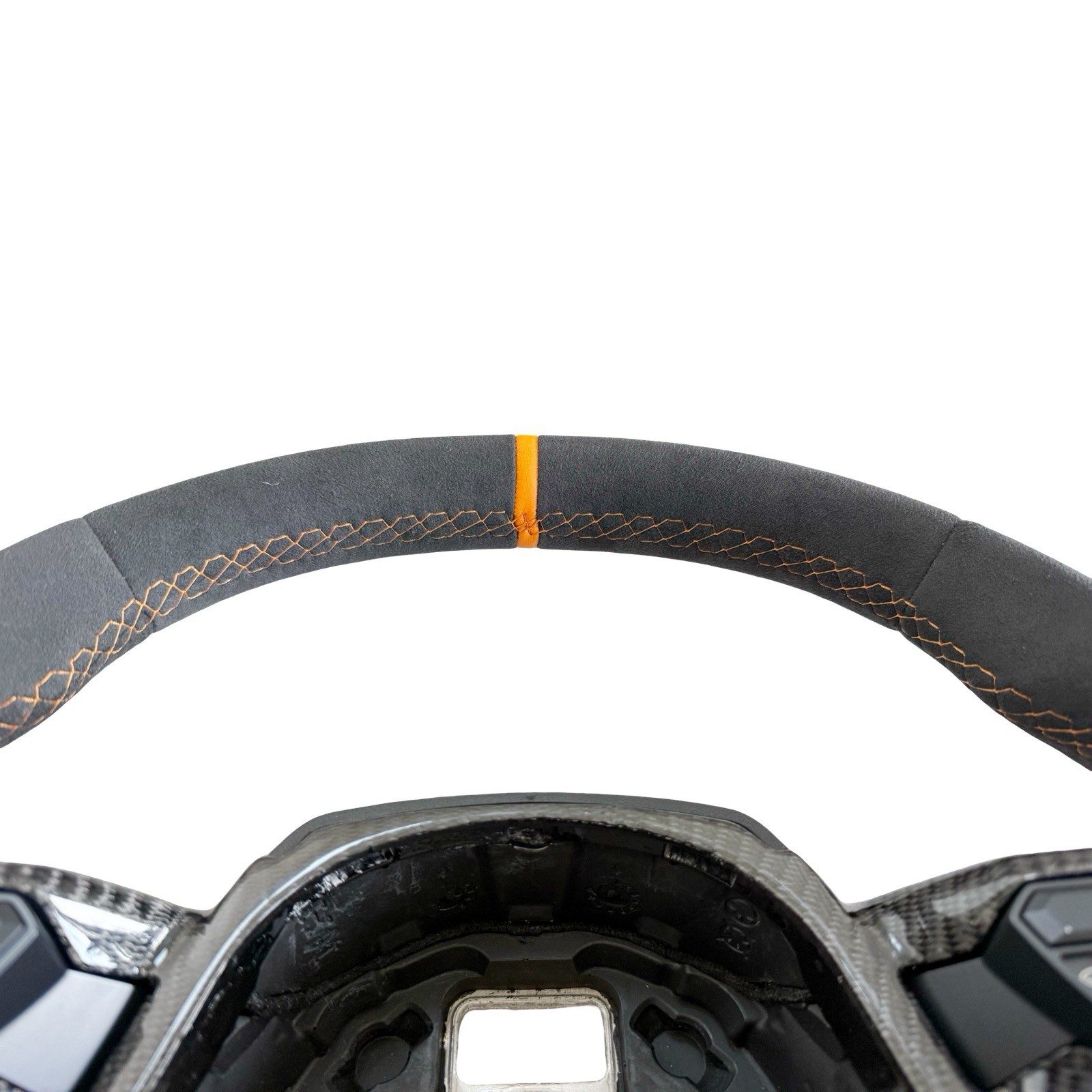 ORANGE GENUINE OEM LAMBORGHINI HURACAN  EVO STO ALCANTARA CARBON STEERING WHEEL