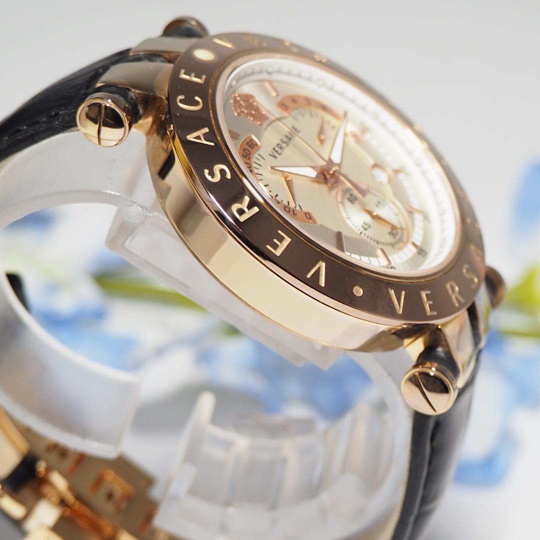 Versace Chrono Date Medusa Watch Quartz 41mm Mens Luxury Elegant wrist 20cm image 5