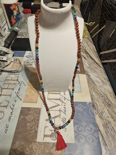 VETEMENTS Collana con ciondolo di perline multicolore