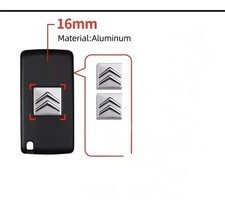 2X Citroen Schlüssel Emblem Aluminium 3D Selbstklebend 16mm
