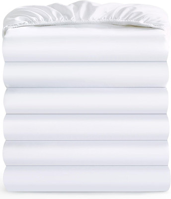 Maple&Stone Twin Fitted Sheet Only - Bulk Pack of 6 Bottom Sheets - Premium Soft
