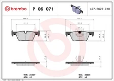 Brembo P 06 071 brake pad set, disc brake for BMW BMW (Brilliance)