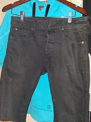 G-Star RAW 3301 Men s Black Denim Shorts Slim Fit 5-Pocket Button Closure