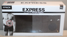 EXPRESS 4-PACK BLACK FLY FRONT LUXE COTTON BOXER BRIEFS SIZE XL 40-42" NEW