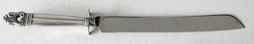 Vtg International Silver Royal Danish Sterling Handle Large Wedding Cake Knife