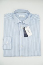 Men Eton Shirt Signature Twill Single Cuff Shirt Classic Fit Size 40 15 3/4