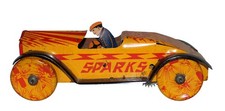 RARE Nice, Clean & Working Marx Tin Windup SPARKS Race Car Circa 1925