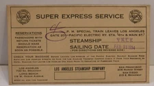 1934 LOS ANGELES STEAMSHIP CO TICKET ENVELOPE & COASTWISE SERVICE TIMETABLE