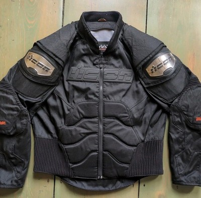 Icon 2XL XXL Men's TIMAX 2 Textile Motorcycle Riding Jacket | Titanium 
