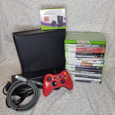 🛍️ eBay Video Games | Xbox 360 S Slim Model 1439 Matte Black Console 350gb Controller & 16 Games!