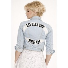 Sandro Paris Light Wash Denim Cropped Jacket ...