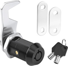 Black Toolbox Lock with Keys - Keyed Alike Lock Cabinet Lock with Hook Cam, Tool