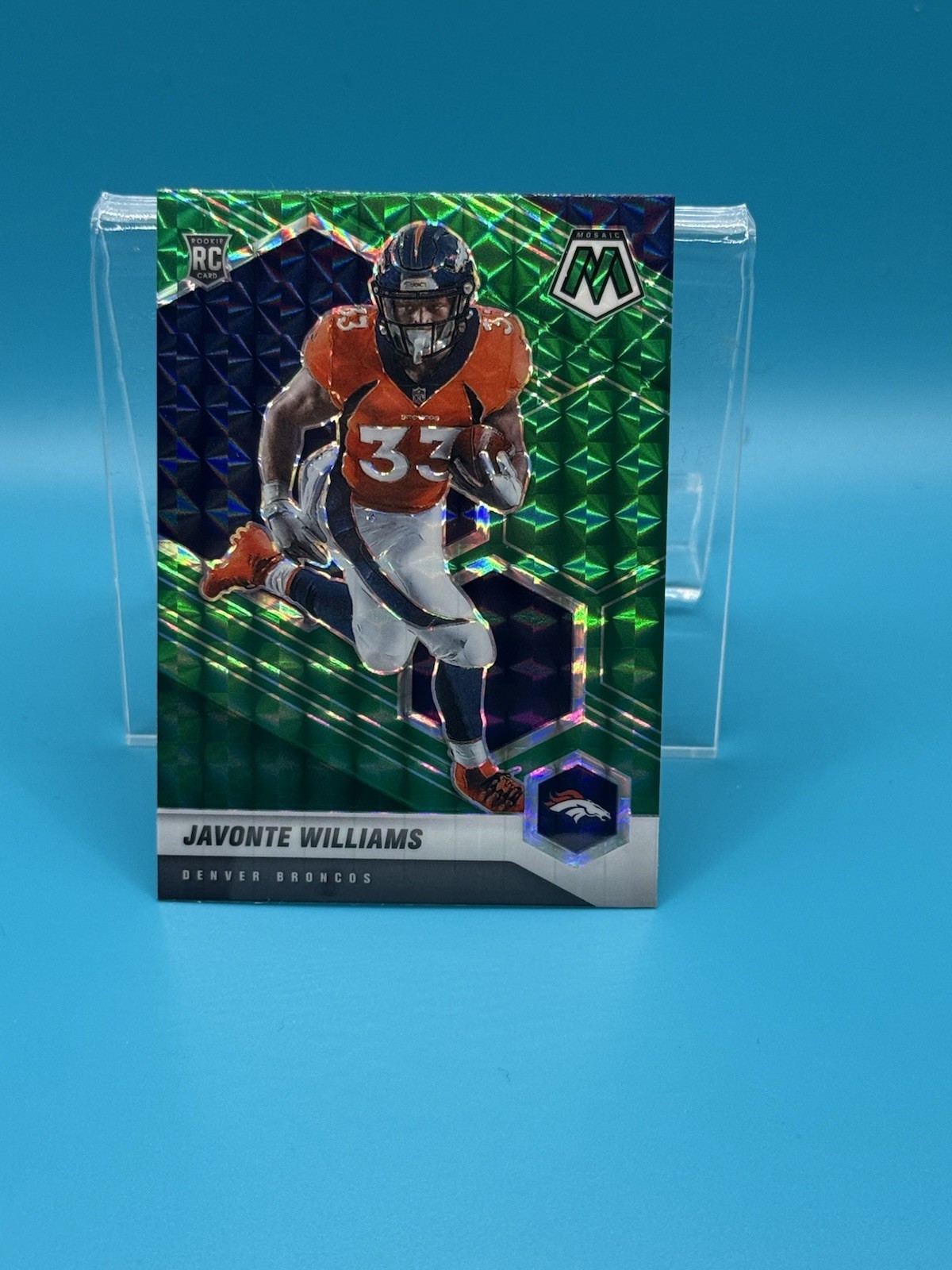 2021 Mosaic Javonte Williams Rookie Green Mosaic Prizm #315