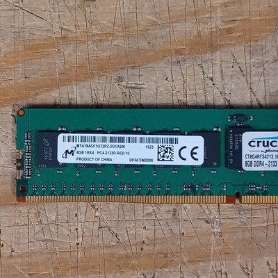 Micron MTA18ASF1G72PZ-2G1A2 8GB PC4-2133P DDR4 DIMM ECC SDRAM RAM