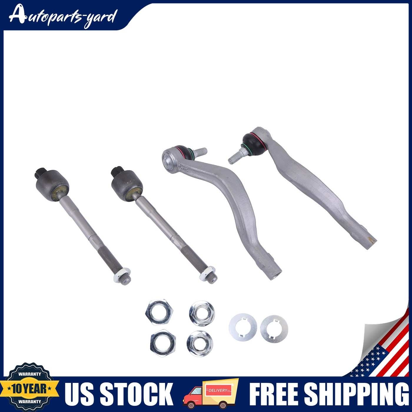 Front Inner/Outer Tie Rod End Kit For Maserati Ghibli Quattroporte 2014-2016