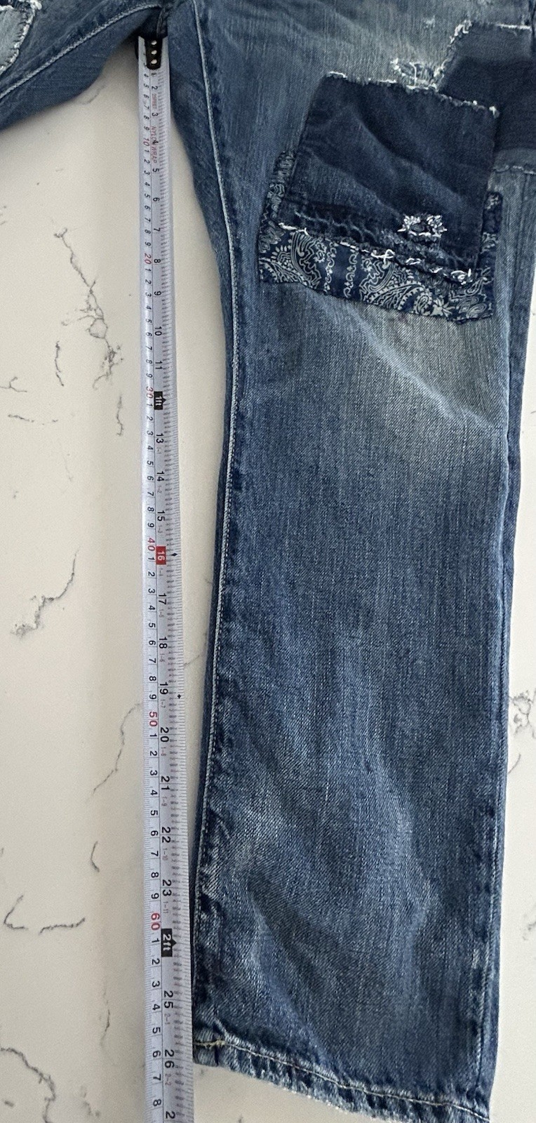 Polo Ralph Lauren Distressed Patchwork Jeans Size… - image 20
