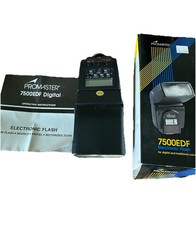 Promaster 7500DX Digital Flash Canon 8535 Hot Shoe Mount Twin Flash In Box Used