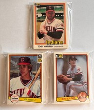 Cleveland Indians 1981-83 Donruss base team sets (3 set lot w/Hayes RC)