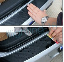 Car Rear Bumper Protector Guard Trim Cover Sill 1pc Carbon Fiber Protect Sticker