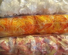 Effektstrickgarn 3 Set je 200 g weiss / gelb-orange /rosa-violet-gelb