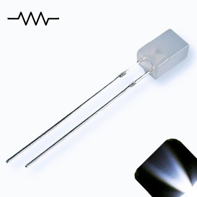 100 x 12v 5mm Cube Frosted Lens LED - Cool Clear White LED - Ultra Bright (5v-15