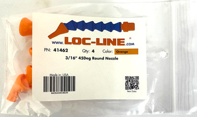 3/16'' 45 DEGREE NOZZLE FOR 1/4'' LOC-LINE HOSE SYSTEM 4 PIECES #41462
